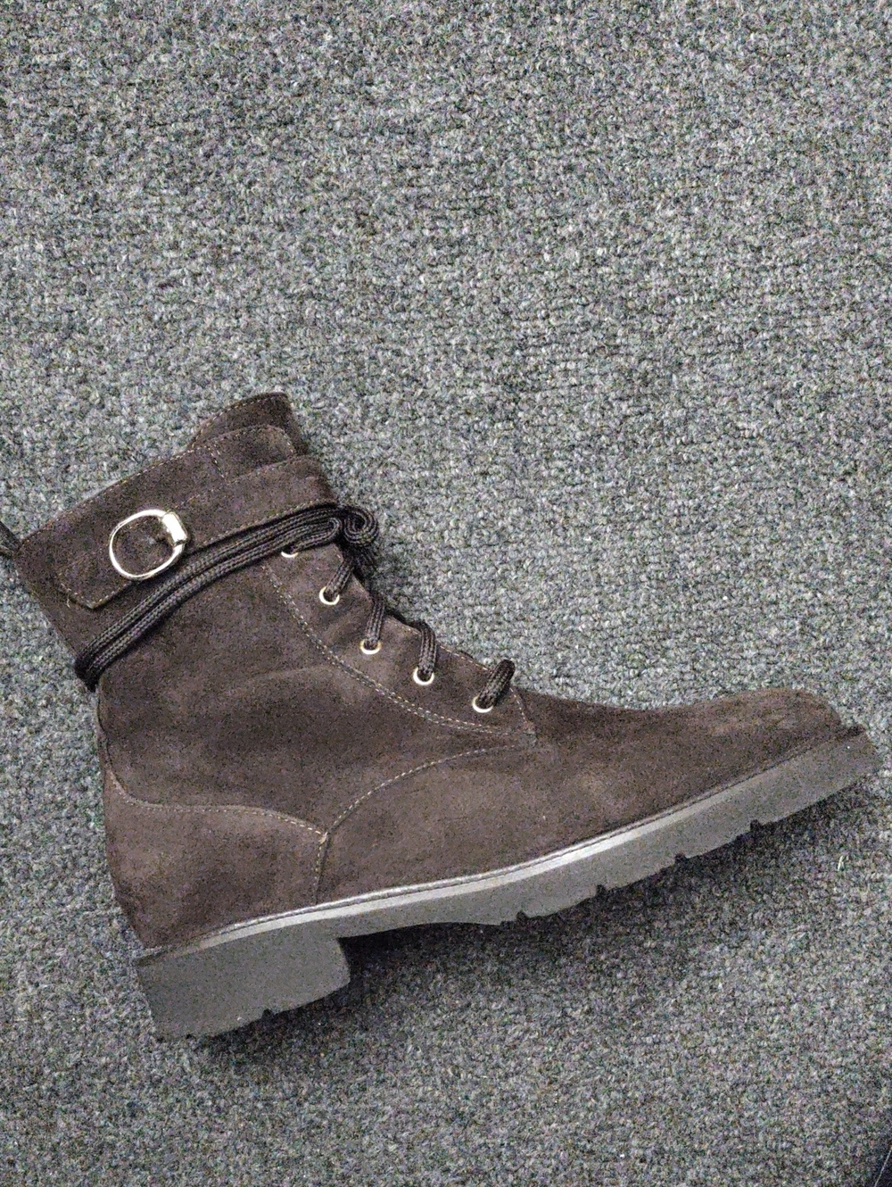 Luca Grossi Dark Brown Suede Lace-Up Ankle Boots